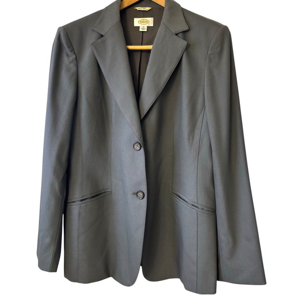 Talbots‎ Women 10 Wool Blend Blazer Single Breast Lined Jacket Preppy Academia